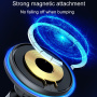 Magnetický držák do auta do ventilační mřížky s bezdrátovým nabíjením a barevným podsvícením pro iPhone - černý