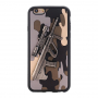 Plastový kryt s 3D motivem pušky Steyr AUG A1 pro Apple iPhone 6S / 6 - šedý