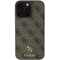 Guess 4G Small Metal Logo kryt s MagSafe pro iPhone 16 Pro - hnědý