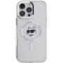 Karl Lagerfeld IML Choupette Head Metal Frame kryt s MagSafe pro iPhone 16 Pro Max - čirý