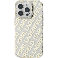 Karl Lagerfeld IML Electroplated Repeated Logo kryt pro iPhone 16 Pro - zlatý