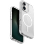 UNIQ Combat Luminous MagClick kryt s rámečkem svítícím ve tmě a MagSafe pro iPhone 16 - čirý