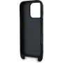 Karl Lagerfeld Saffiano Crossbody Karl and Choupette kryt s nastavitelným popruhem pro iPhone 16 Pro - černý