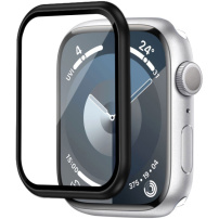 Wiwu tvrzené sklo s kovovým rámečkem pro Apple Watch 44mm - černé