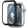 Wiwu tvrzené sklo s kovovým rámečkem pro Apple Watch 45mm - černé