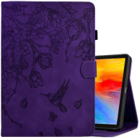 Pouzdro s prostorem na karty a motivem květin pro iPad 10,2" (2019-2021) / Air 3 (2019) / Pro 10,5" - fialové