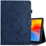 Pouzdro s prostorem na karty a motivem květin pro iPad 10,9" (2022) / 11" (2025) - tmavě modré