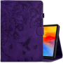 Pouzdro s prostorem na karty a motivem květin pro iPad 10,9" (2022) / 11" (2025) - fialové