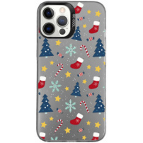 Ochranný kryt s vánočním motivem pro iPhone 12 Pro Max - šedý