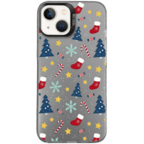 Ochranný kryt s vánočním motivem pro iPhone 13 - šedý