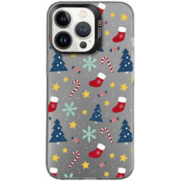 Ochranný kryt s vánočním motivem pro iPhone 13 Pro - šedý