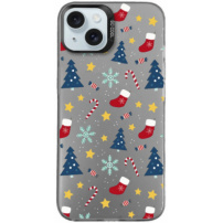 Ochranný kryt s vánočním motivem pro iPhone 15 Plus - šedý