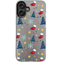 Ochranný kryt s vánočním motivem pro iPhone 16 Plus - šedý