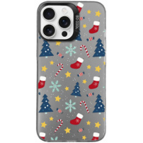 Ochranný kryt s vánočním motivem pro iPhone 16 Pro Max - šedý