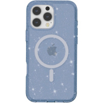 Transparentní kryt se třpytkami a MagSafe pro iPhone 16 Pro - tmavě modrý