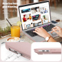 Kožený kryt se stojánkem pro MacBook Pro 13" (A2251 / A2289 / A2338) - růžový