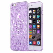 Ochranný zadní kryt s kamínky ve stylu diamantu pro iPhone 6 / 6S - fialový