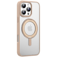 MUTURAL matný kryt s výklopným stojánkem a MagSafe pro iPhone 16 Pro Max - béžový