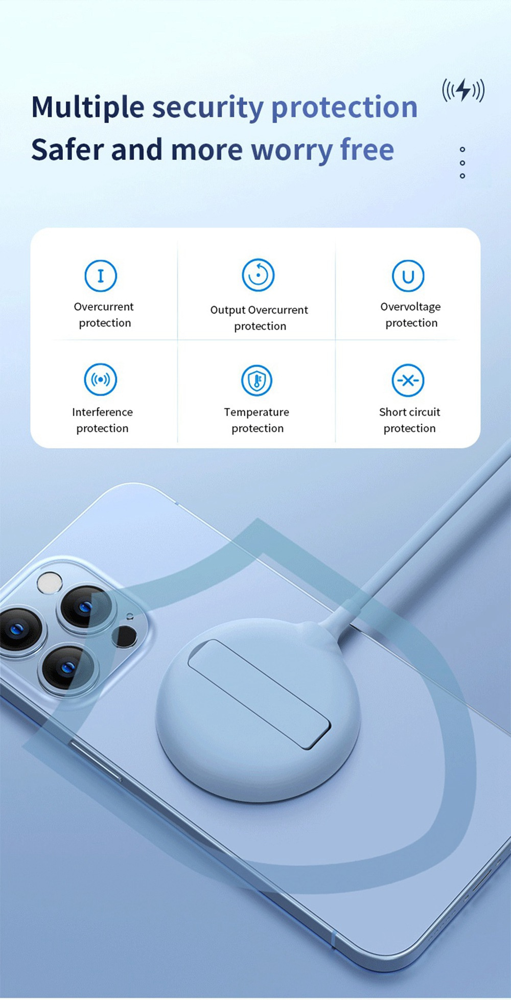 LFX-181 bezdrátová MagSafe nabíječka s výklopným stojánkem pro iPhone / AirPods - 15W - černá