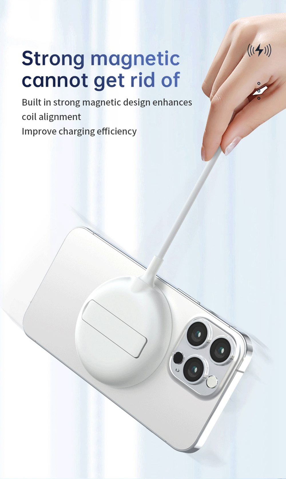 LFX-181 bezdrátová MagSafe nabíječka s výklopným stojánkem pro iPhone / AirPods - 15W - modrá