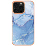 Mramorový ochranný kryt pro iPhone 16 Pro - modrý