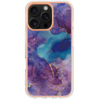 Mramorový ochranný kryt pro iPhone 16 Pro Max - fialový
