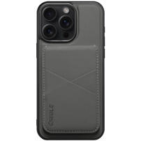 ESEBLE kryt s odnímatelnou magnetickou peněženkou a MagSafe pro iPhone 15 Pro - šedohnědý
