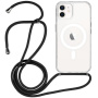 Transparentní kryt se šňůrkou a MagSafe pro iPhone 12 / 12 Pro - černý