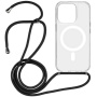 Transparentní kryt se šňůrkou a MagSafe pro iPhone 14 Pro Max - černý