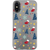 Ochranný kryt s vánočním motivem pro iPhone X / XS - šedý