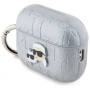 Karl Lagerfeld Embossed Karl and Choupette Heads obal pro AirPods Pro 2 - stříbrný