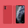 Silikonový ochranný kryt s rovnými hranami pro iPhone 11 - červený