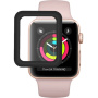 Tvrzené 3D sklo s kovovým rámečkem pro Apple Watch 38mm - černé