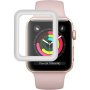 Tvrzené 3D sklo s kovovým rámečkem pro Apple Watch 38mm - stříbrné