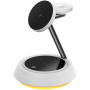 Wiwu W002 3v1 magnetický bezdrátový stojánek s podsvícením pro iPhone / Apple Watch / AirPods - 15W - bílý