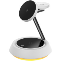 Wiwu W002 3v1 magnetický bezdrátový stojánek s podsvícením pro iPhone / Apple Watch / AirPods - 15W - bílý