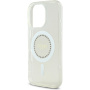 Guess IML Rhinestones Ring kryt s MagSafe pro iPhone 16 Pro - čirý