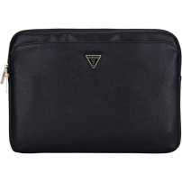 Guess Grained Triangle Logo brašna pro iPad do 13" / MacBook do 14" - černá