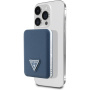 Guess Grained Triangle Logo bezdrátová MagSafe powerbanka s portem USB-C - 5 000 mAh - tmavě modrá