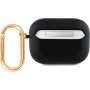Guess Grained Classic Logo obal s karabinou pro AirPods Pro - černý