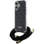 Guess 4G IML Printed Crossbody kryt se šňůrkou pro iPhone 16 - šedý