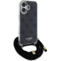 Guess 4G IML Printed Crossbody kryt se šňůrkou pro iPhone 16 - šedý