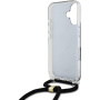 Guess 4G IML Printed Crossbody kryt se šňůrkou pro iPhone 16 - šedý