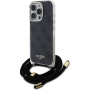 Guess 4G IML Printed Crossbody kryt se šňůrkou pro iPhone 16 Pro - šedý