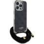 Guess 4G IML Printed Crossbody kryt se šňůrkou pro iPhone 16 Pro - šedý