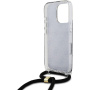 Guess 4G IML Printed Crossbody kryt se šňůrkou pro iPhone 16 Pro - šedý