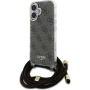 Guess 4G IML Printed Crossbody kryt se šňůrkou pro iPhone 16 - hnědý