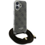 Guess 4G IML Printed Crossbody kryt se šňůrkou pro iPhone 16 - hnědý