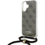 Guess 4G IML Printed Crossbody kryt se šňůrkou pro iPhone 16 - hnědý