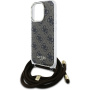 Guess 4G IML Printed Crossbody kryt se šňůrkou pro iPhone 16 Pro Max - hnědý